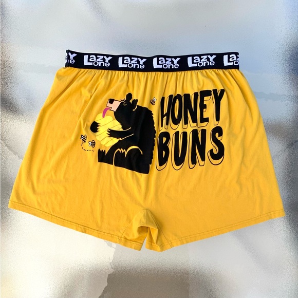 Lazy One Other - Lazy One Alaska Honey Buns Bear Funny Yellow PJs, Pajama, Boxers ~ Men’s XL